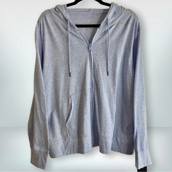 NWT Ideology Heather Blue Plus Full Zip Up Hoodie, size 2X - Picture 2 of 12